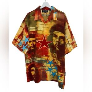 Che Guevara Dragon Fly Men's Multicolor Casual Button Down Shirt